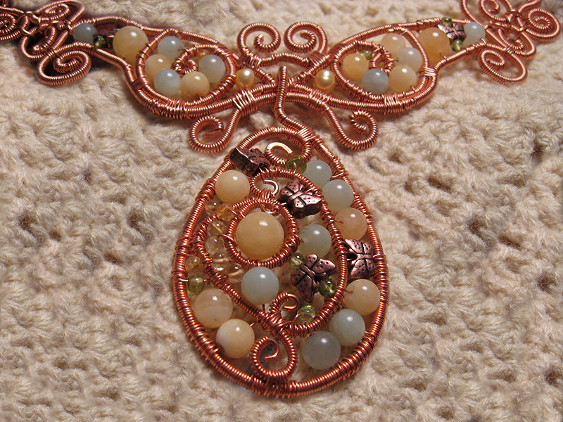 Untitled Wire and Gemstone Art