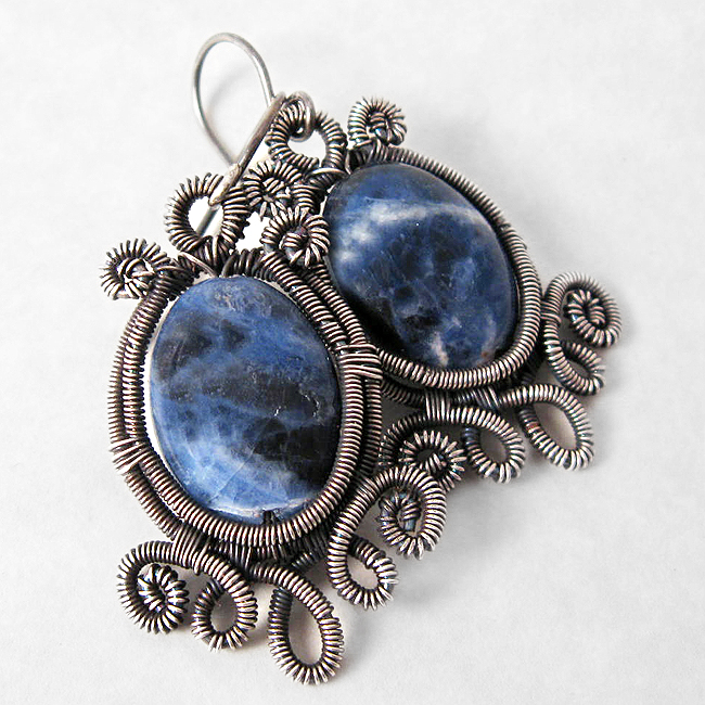 Sodalite and Silver Earrings