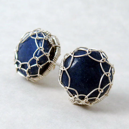 Sodalite Button Earrings by Gailavira on DeviantArt