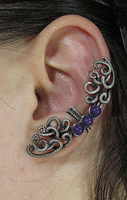 Purple Mountain Jade Ear Cuff