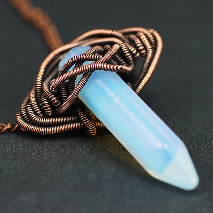 Copper and Opalite Point Necklace