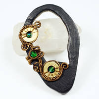 Brass Owl Eyes Ear Cuff