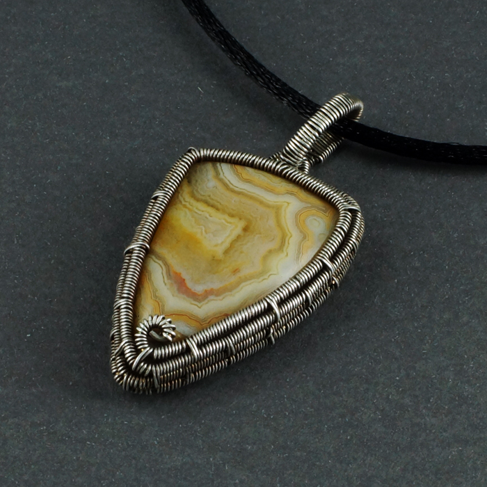 Yellow Agate and Sterling Silver Necklace