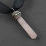 Rose Quartz Crystal Point in Sterling Silver