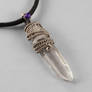 Sterling Wrapped Quartz Point with Amethyst