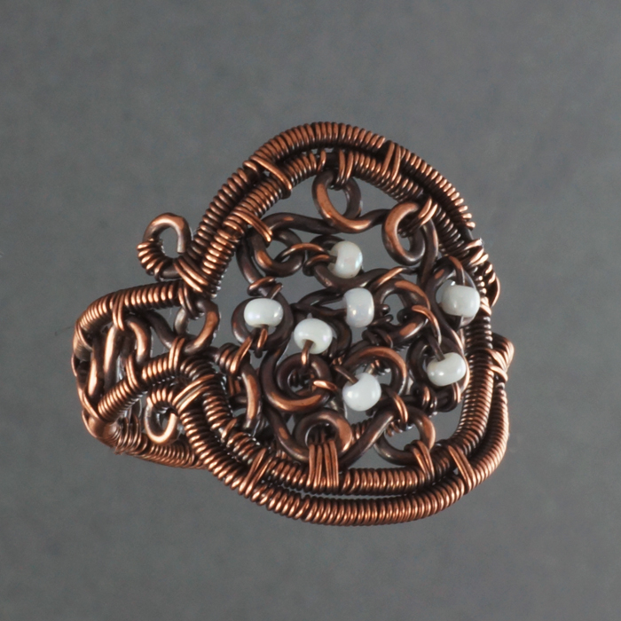 Beaded Scrolls Ring