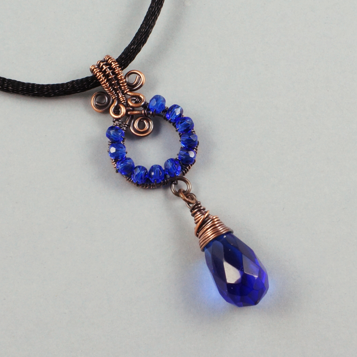 Copper and Blue Glass Necklace