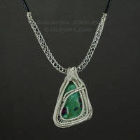 Sterling wrapped Ruby in Fuschite - Back View