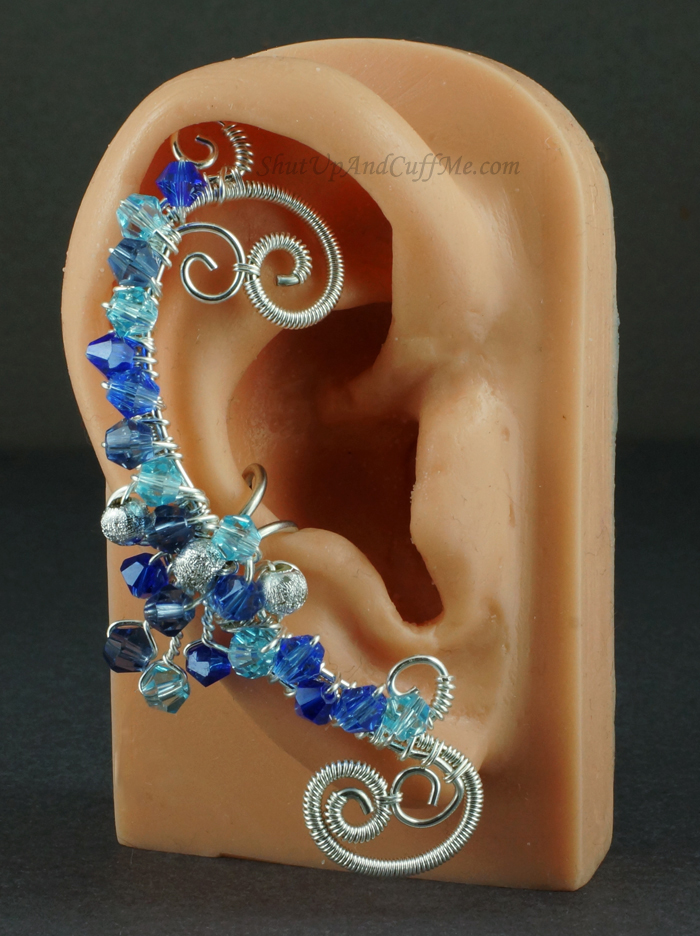 Blue and Silver Fairy Fantasy Ear Cuff