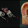 Silver and Pink Ear Cuffs