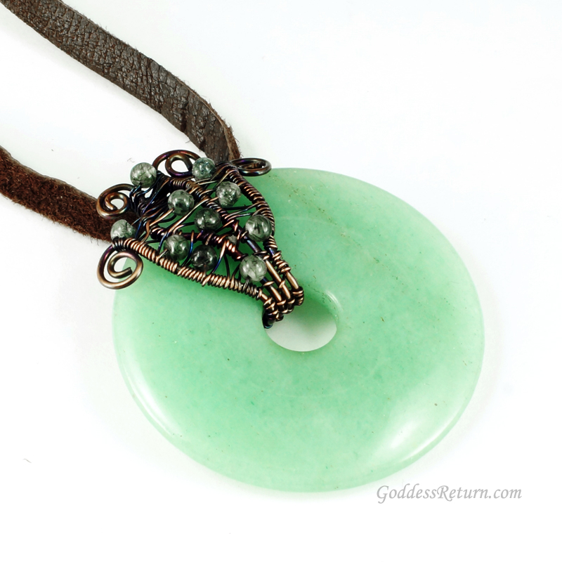 Green Aventurine Donut Necklace