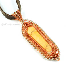 Yellow Jade Crystal Point Necklace