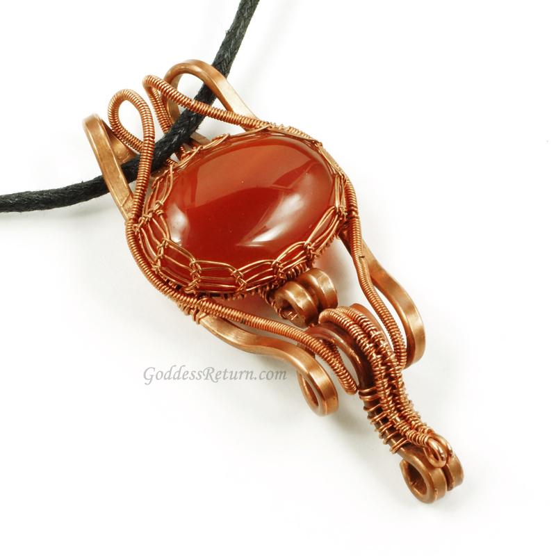 Copper and Carnelian Pendant