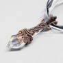 Copper, Black Agate and Crystal Prism Pendant