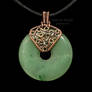 Copper Quartz and Aventurine Donut Necklace