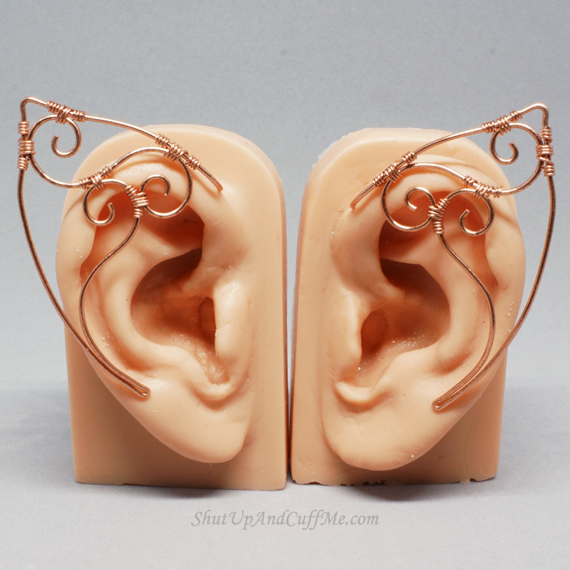 Copper Swirls Elf Ears