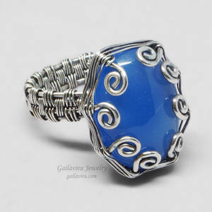 Sterling Silver and Blue Agate Ring