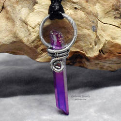 Sterling Silver and Purple Quartz Crystal Point
