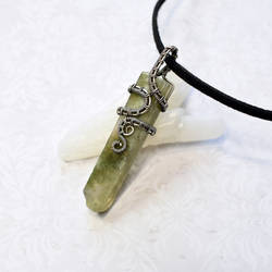 Sterling Silver and Green Agate Necklace