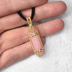 Rose Quartz Crystal Point Necklace