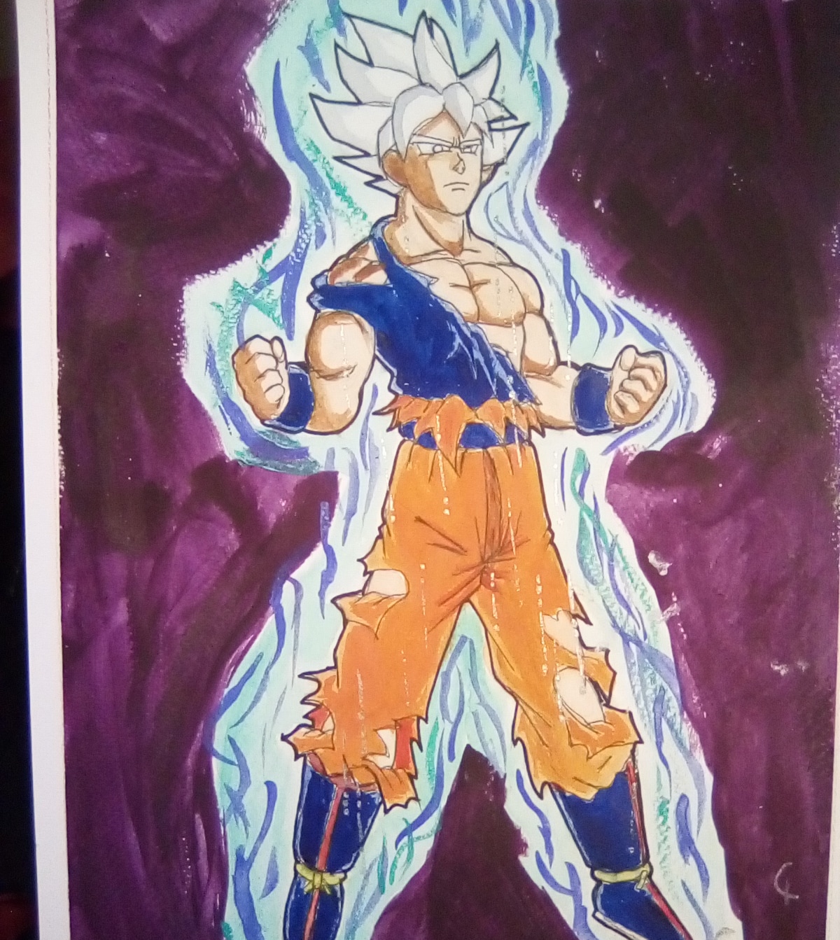 Anime Art - Drawing Goku Ultra Instinct - Dragon Fist - PaintingTube