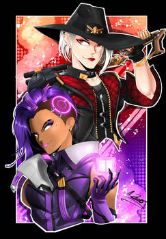 Ashe and Sombra (Overwatch)