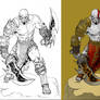 Kratos Comic art (Before and After)