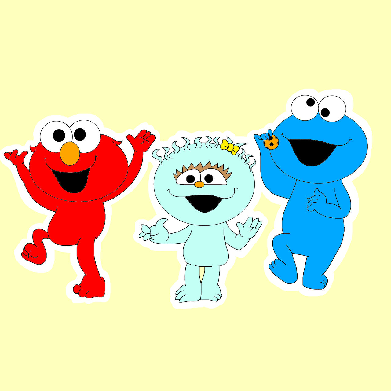 Sesame Street - Elmo, Rosita, and Cookie Monster rocketspruggs on DeviantArt