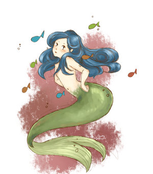 Bubbly mermaid (anim)