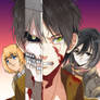 Attack on Titan : Eren, Mikasa and Armin