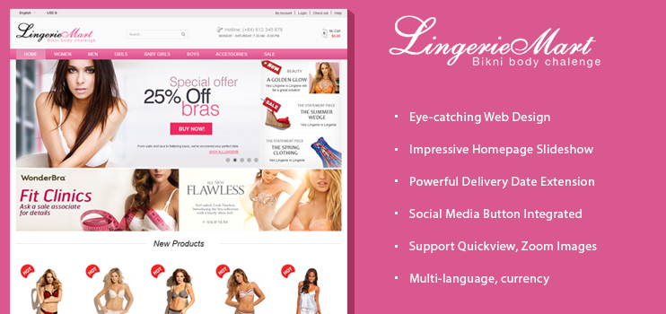 Lingerie Virtuemart Template