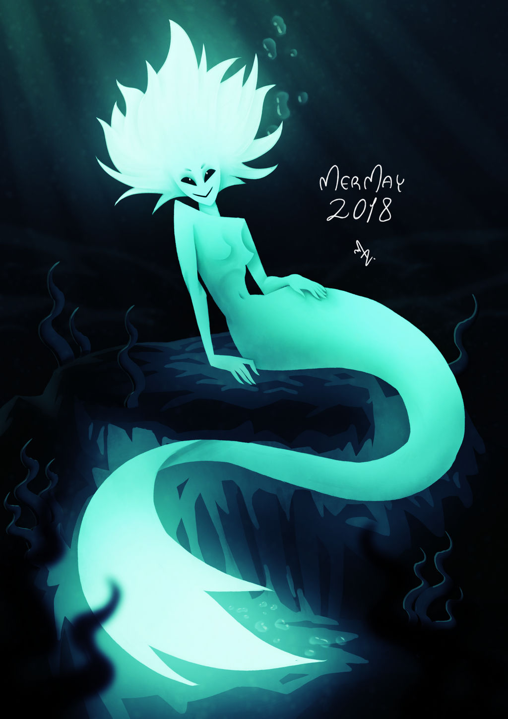 Deviantart Ghost Merman Day 12: Ghost Mermaid by MatMadness on DeviantArt