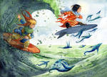 Flying fishes by Alice-Bobbaji