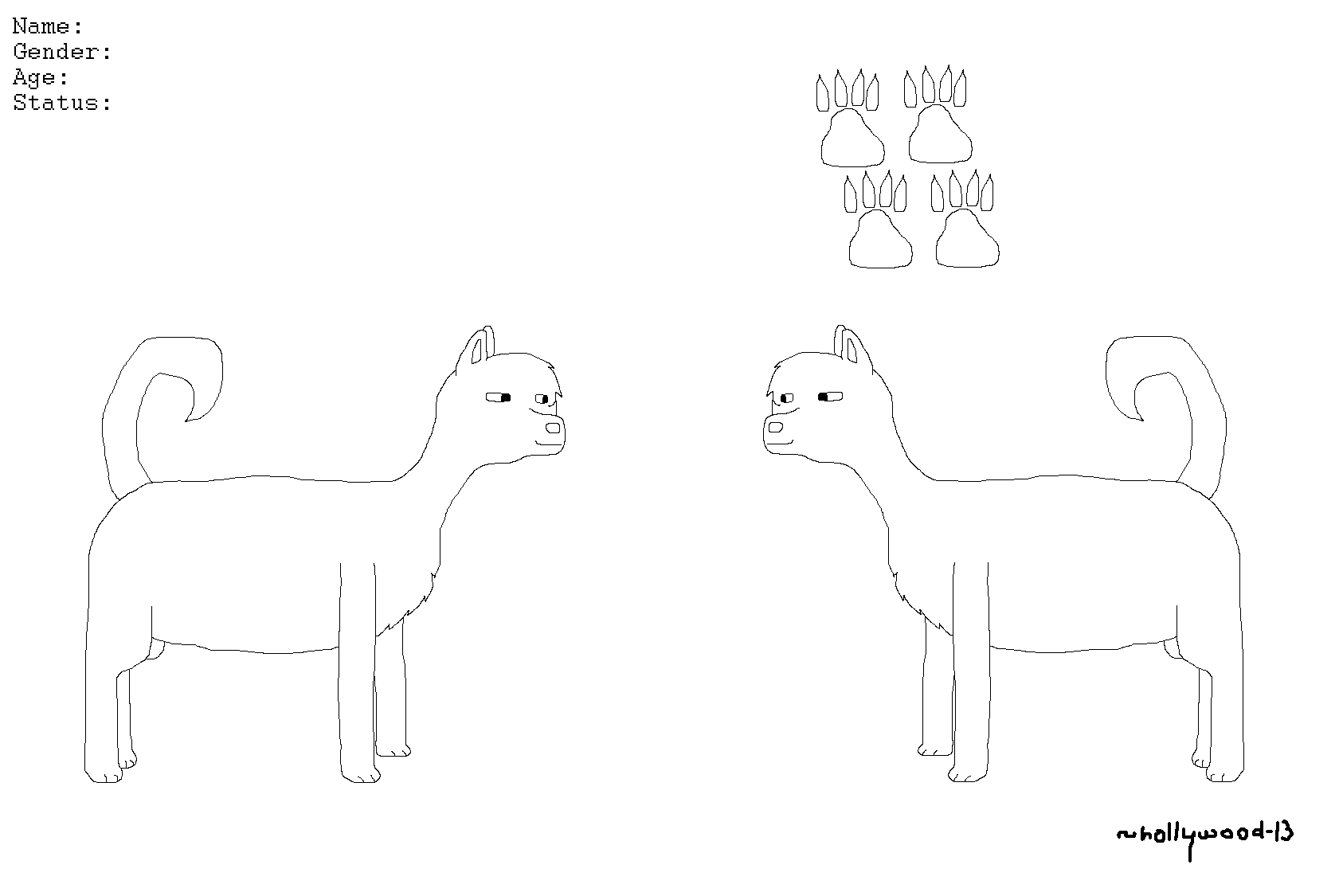 Canine Ref Sheet .:Free Lineart:. by IceHeartTheWarrior on DeviantArt