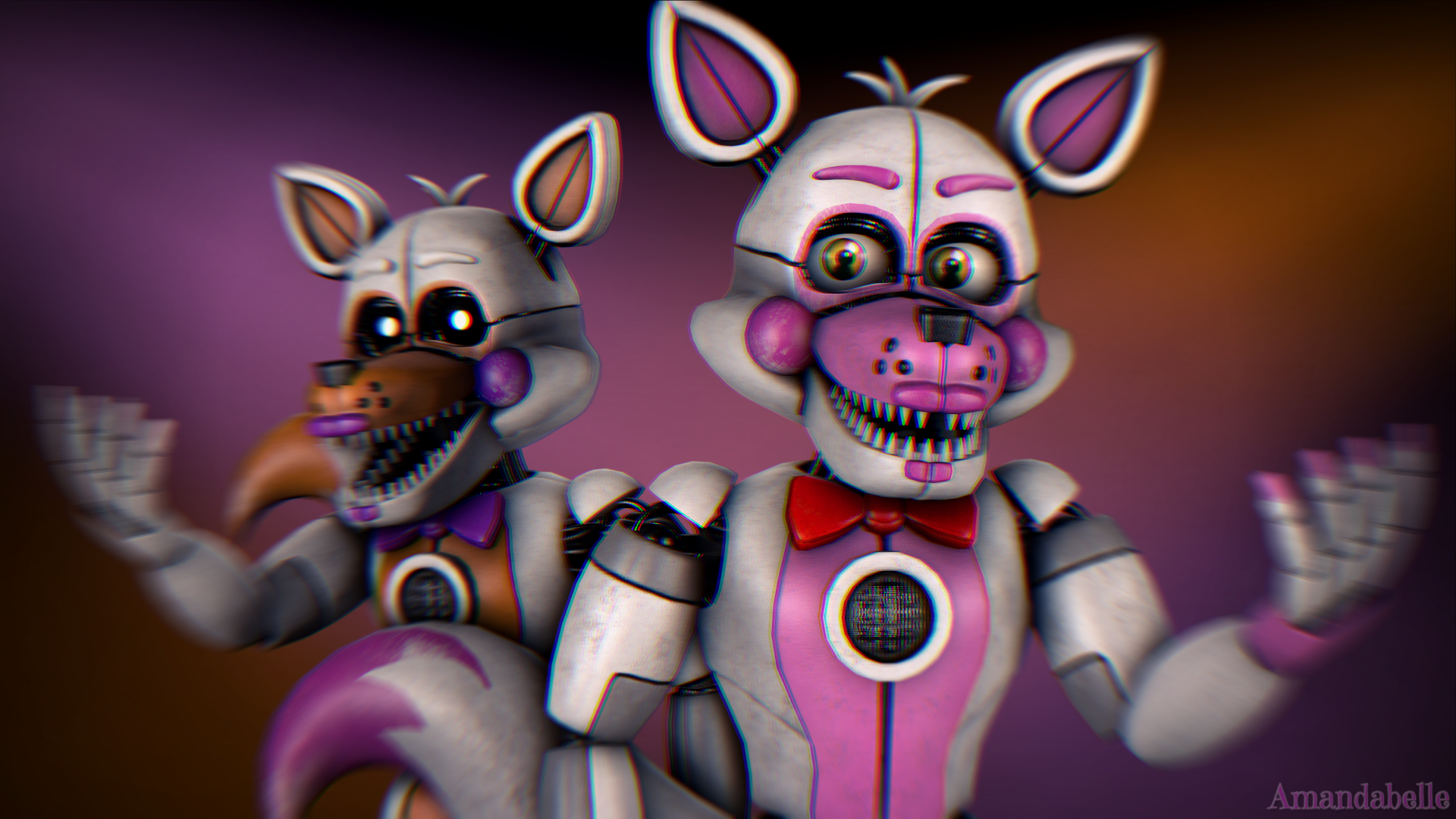 Funtime Foxy And Lolbit from BrickLink Studio