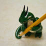 Green and White Dragon Pencil Holder