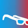 A drawing of 3D glasses