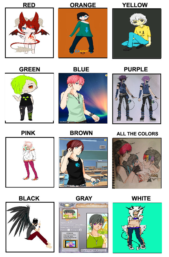 Character color meme by gryffindorseekerhp on DeviantArt