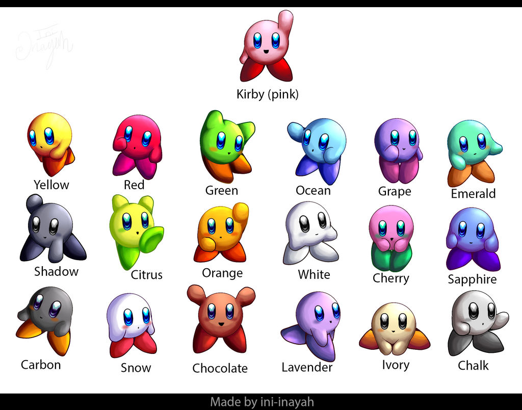 Kirby Colors by Ini-Inayah on DeviantArt