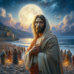 Jesus of Nazareth by the sea of Galilee