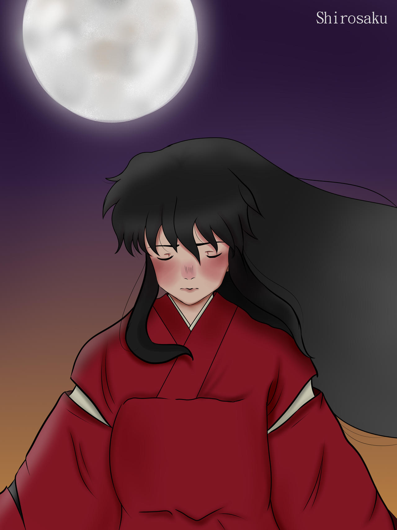 Inuyasha with black hair by Shirosaku on DeviantArt Inuyasha with black hair by Shirosaku on DeviantArt