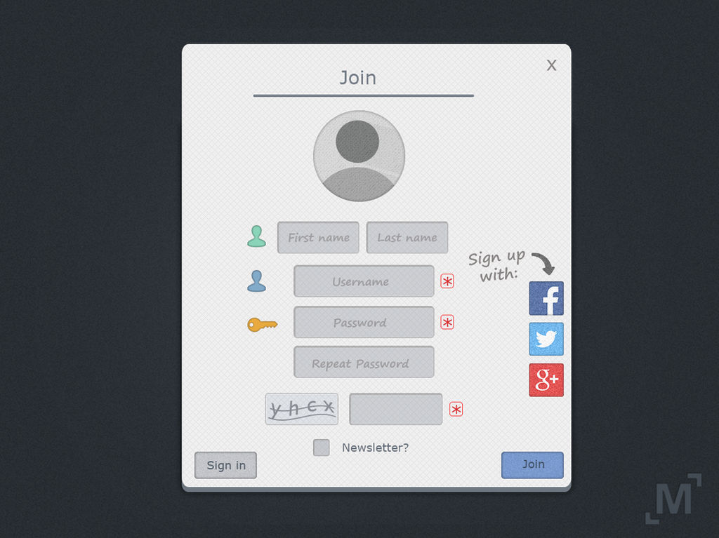Registration Modals Modern Register-Join Modal by MilosKukic on DeviantArt