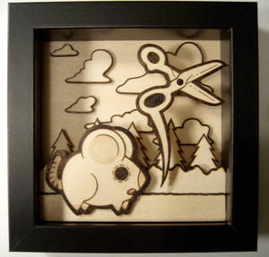 burned rat shadow box