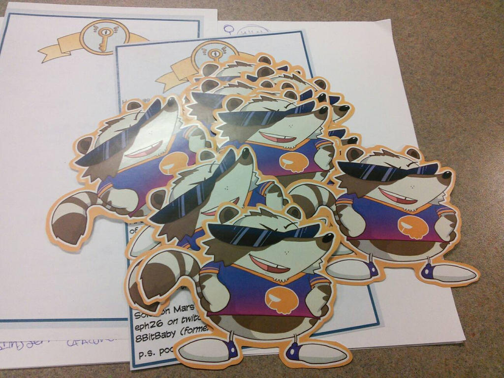 LaserTime Raccoon stickers