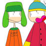quick kyle and cartman drawn on kleki