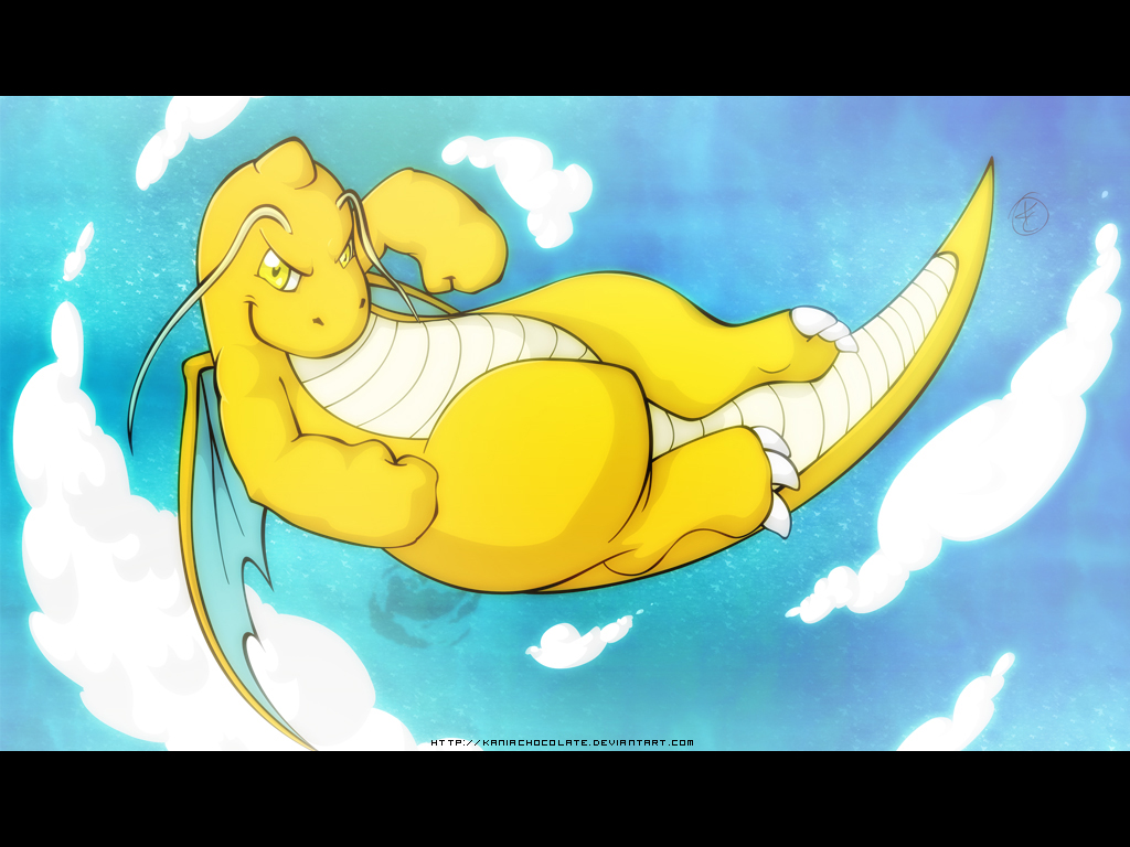 Dragonite rudeando en el aire