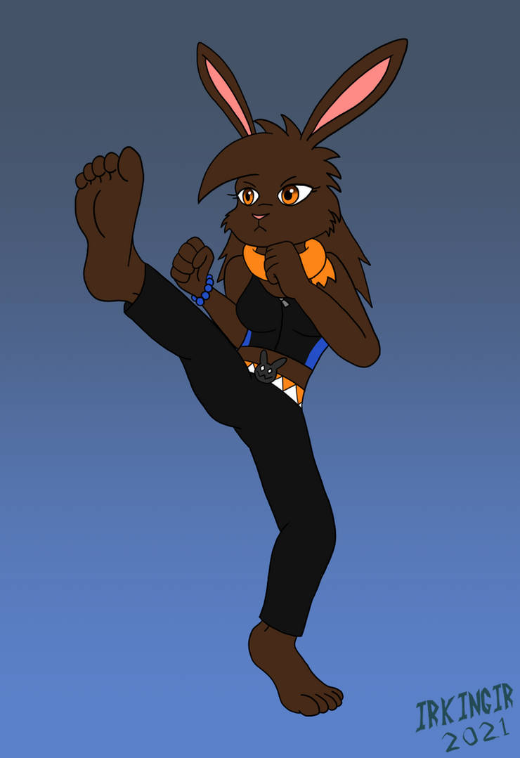 Blonde Rabbit Kick Commission: Karate Kick Rabbit by IrkinGIR on DeviantArt