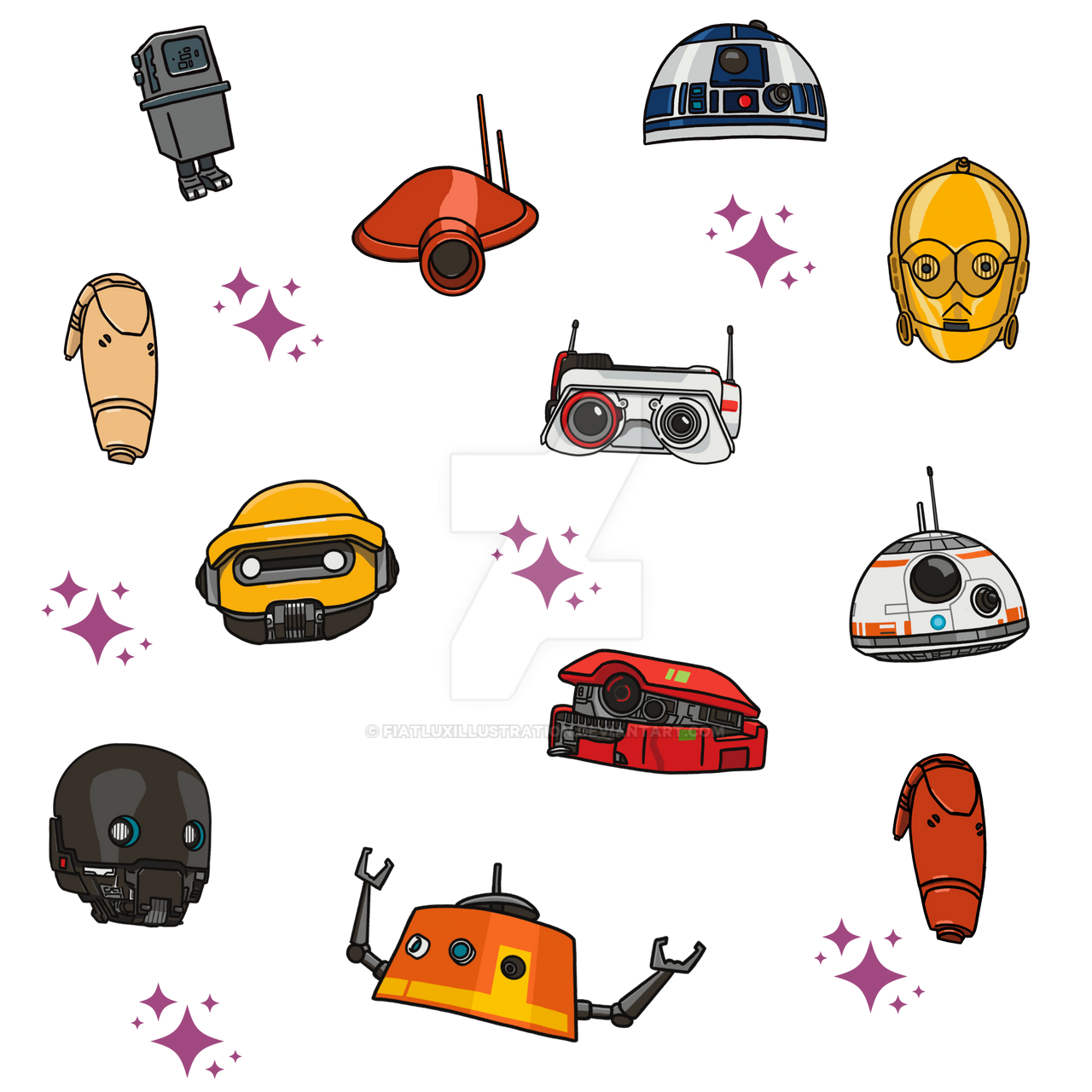 Droids Repeating Pattern by fiatluxillustration on DeviantArt