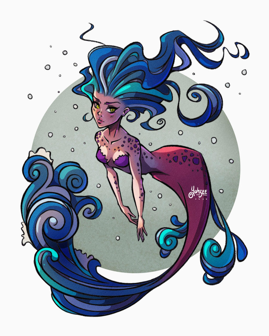 Mermay 2024 Day 1: Waves by YahzeeSkellington on DeviantArt