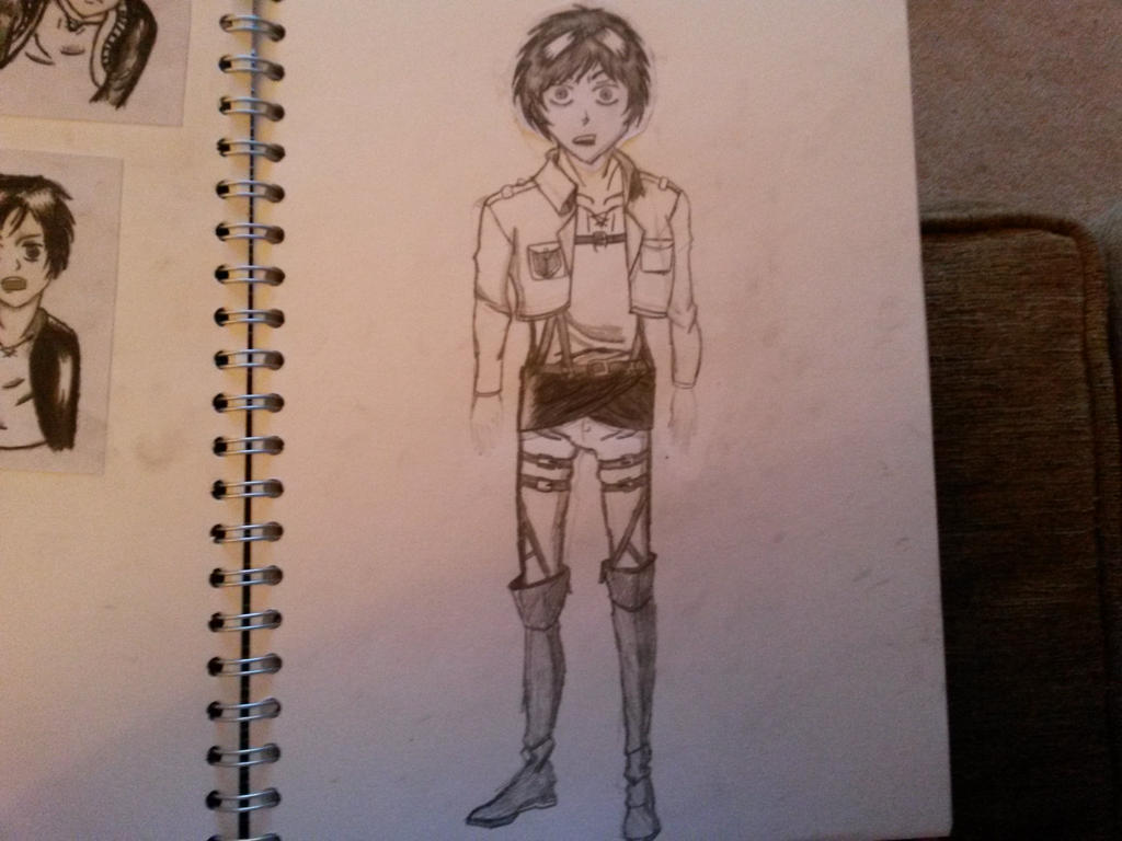 Eren Yeager Full Body Drawing By Methedragonkidme On Deviantart
